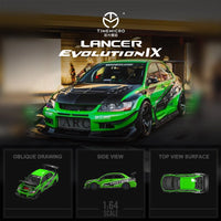 Time Micro 1:64 Mitsubishi Evolution IX Green Goblin