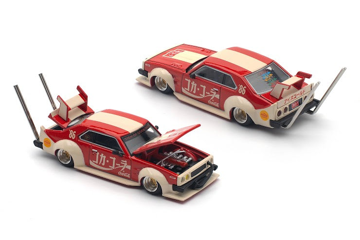 PR640135 SKYLINE C210 KAIDO RACER
(BOSOZOKU STYLE) - COCA COLA JP
Opening Front & Rear | Detailed Engine