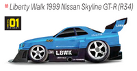 2025 Muscle Machines R34 Skyline Blue Liberty Walk