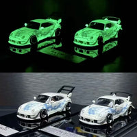 Street Weapon 1:64 RWB 993 Luminous Dragon Livery - 2 Car Set Glow in the Dark