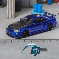 Fuji Skyline GTR R34 Z-Tune Bayside Blue with Carbon Hood