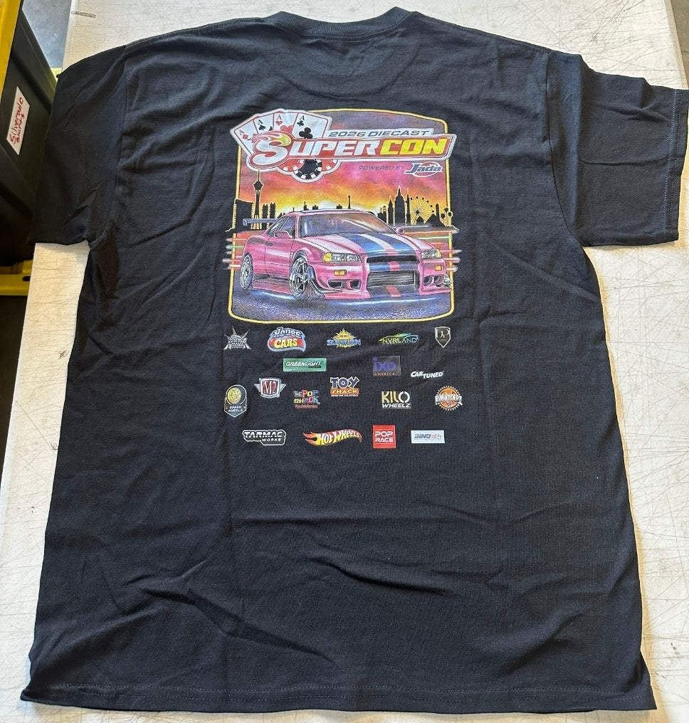 Las Vegas Convention 2026 Tshirt Pink Skyline Includes Convention Car  - Size XLarge