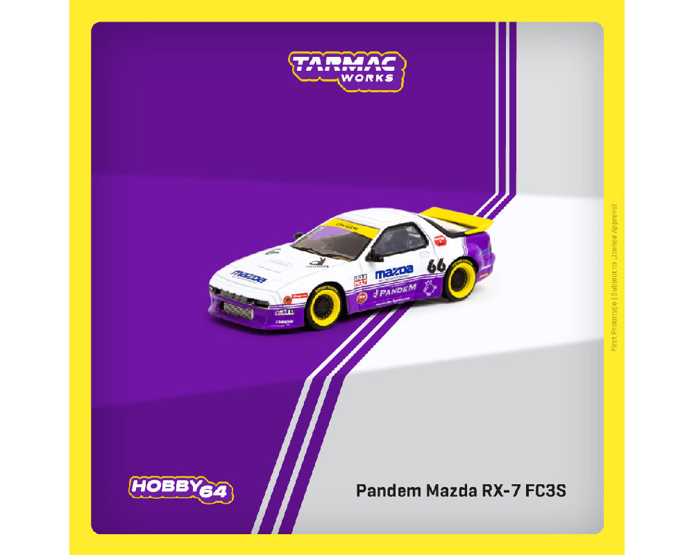 Tarmac Works 1:64 Pandem Mazda RX-7 FC3S- White Purple – Hobby64