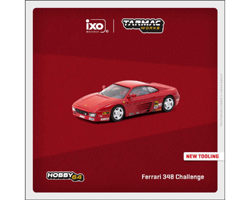 (Preorder) Tarmac Works 1:64 Ferrari 348 Challenge Presentation Red – Hobby64