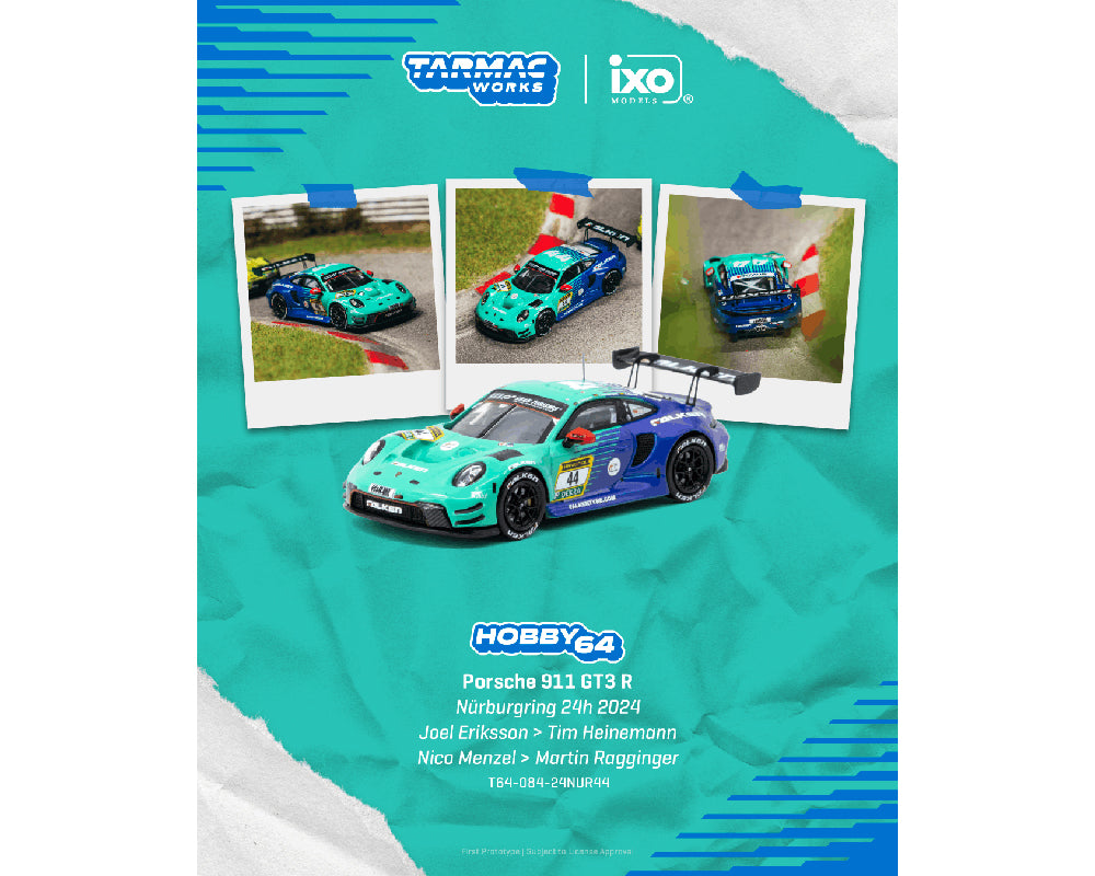 (Preorder) Tarmac Works 1:64 Porsche 911 GT3 R Nürburgring 24h 2024 Joel Eriksson / Tim Heinemann / Nico Menzel / Martin Ragginger- Hobby64
