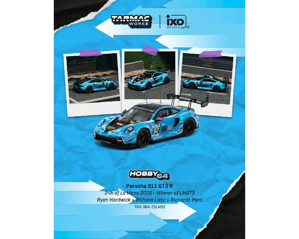 (Preorder) Tarmac Works 1:64 Porsche 911 GT3 R 24h of Le Mans 2025 – Winner of LMGT3 Ryan Hardwick / Richard Lietz / Riccardo Pera – Hobby64