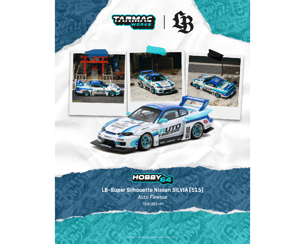 (Preorder) Tarmac Works 1:64 LB-Super Silhouette Nissan SILVIA (S15) Auto Finesse – White – Hobby64