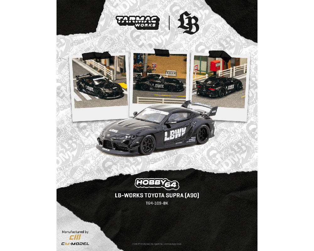 (Preorder) Tarmac Works 1:64 LB-WORKS TOYOTA SUPRA (A90) – Black – Hobby64