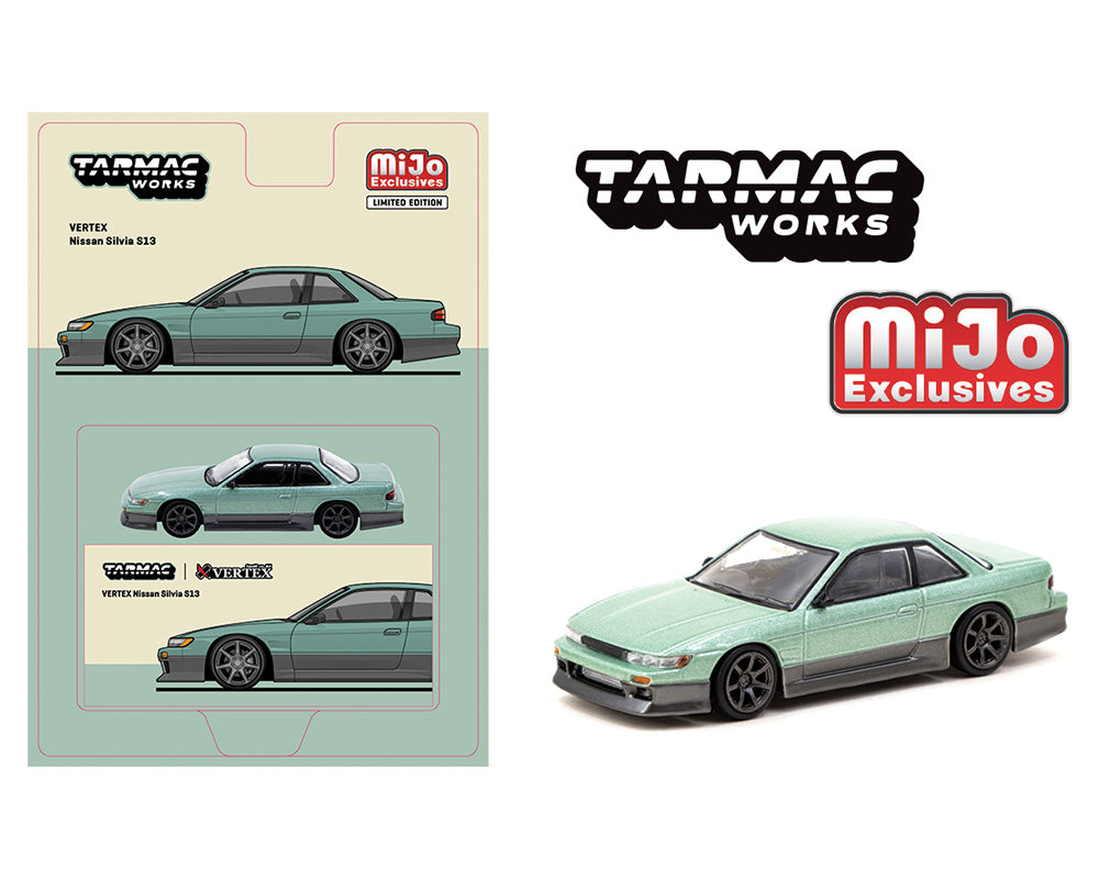 Tarmac Works 1:64 VERTEX Nissan Silvia S13 – Green – MiJo Exclusives
