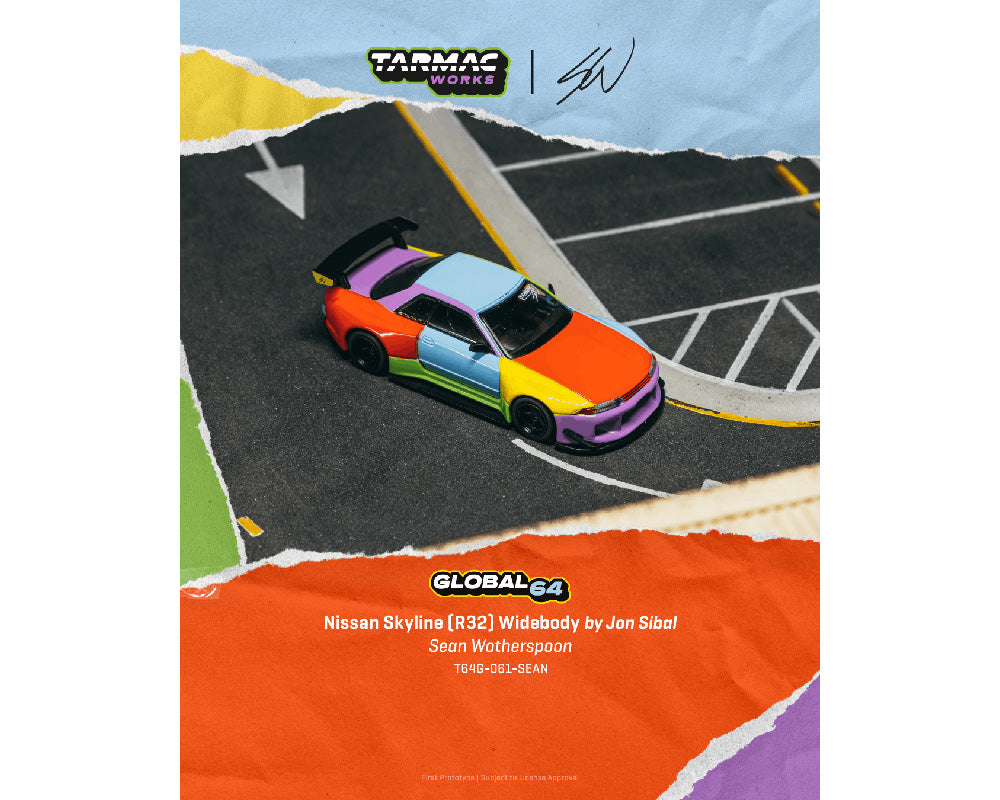 (Preorder) Tarmac Works 1:64 Nissan Skyline (R32) Widebody Sean Wotherspoon – Special Edition – Global64