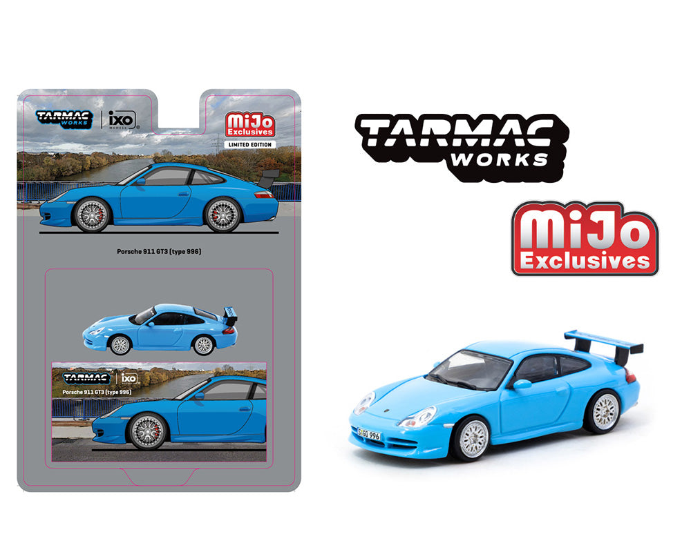 Tarmac Works 1:64 Porsche 911 GT3 (Type 996) – Light Blue- Global64 – MiJo Exclusives Limited Edition