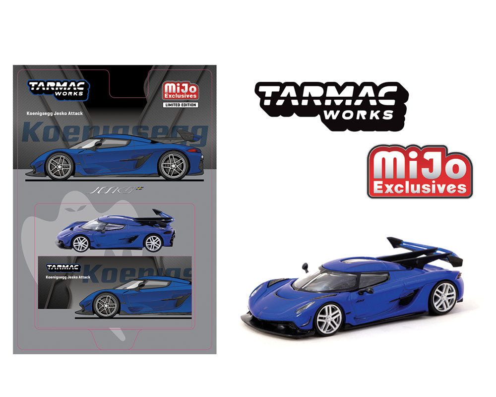 Tarmac Works 1:64 Koenigsegg Jesko Attack – Blue – Global64 – Mijo Exclusives