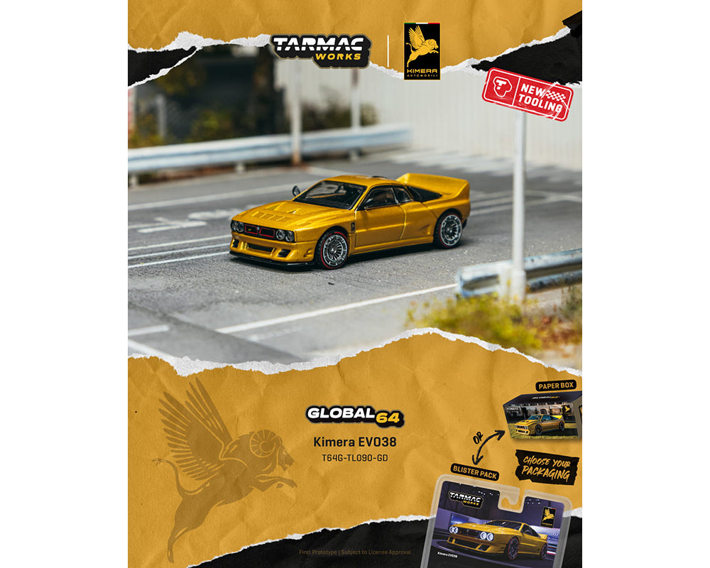 (Preorder) Tarmac Works 1:64 Kimera EVO38 – Gold – Global64 – Limited Edition