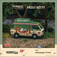 (Preorder) Tarmac Works 1:64 Schuco Volkswagen T3 Camper Van Hello Kitty – Beige Green – Collab64