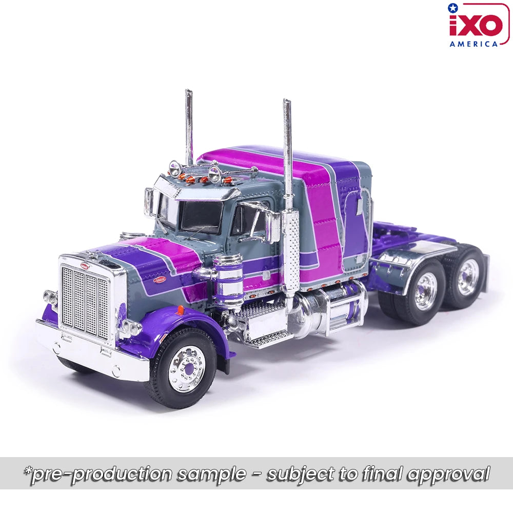 (Preorder) IXO Model 1:64 1973 Peterbilt 359 - Gray and Purple