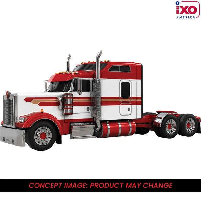 (Preorder) IXO Model 1:64 1990 Kenworth W900 - Red and Gold stripe