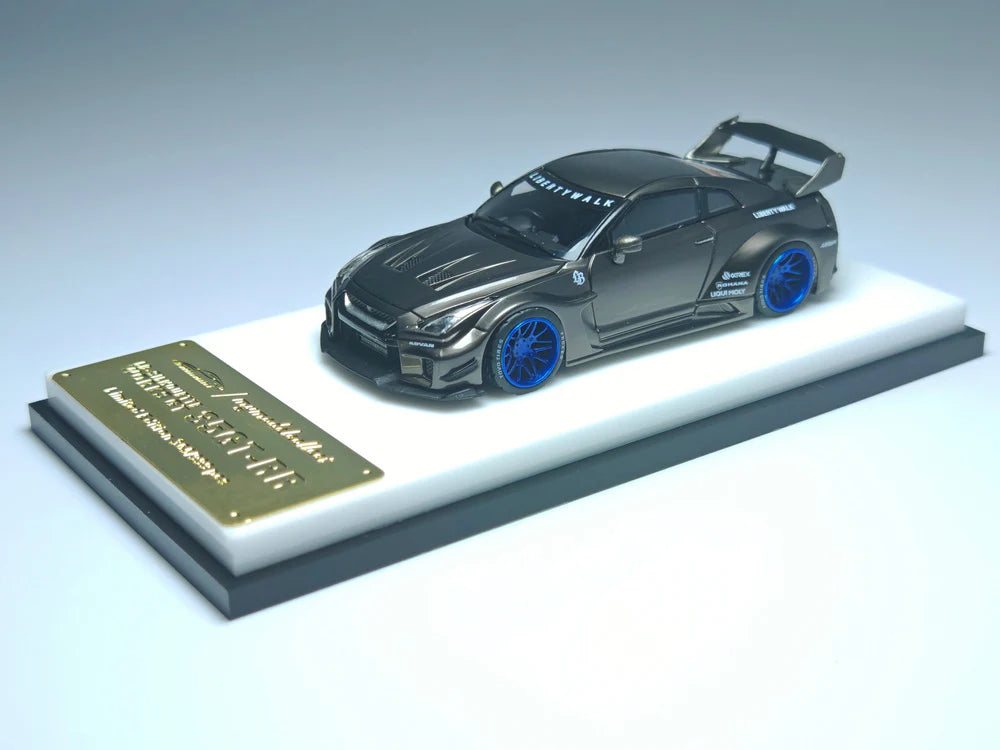 Model Collect MC 1:64 Diecast Model GT-R R35 2020 LB，Silhouette Works GT 35GT-RR Color: Chromed Pearl Grey