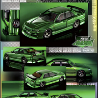 Nissan ER34 SKYLINE URAS Transparent Metallic Green 1:64 by Mortal