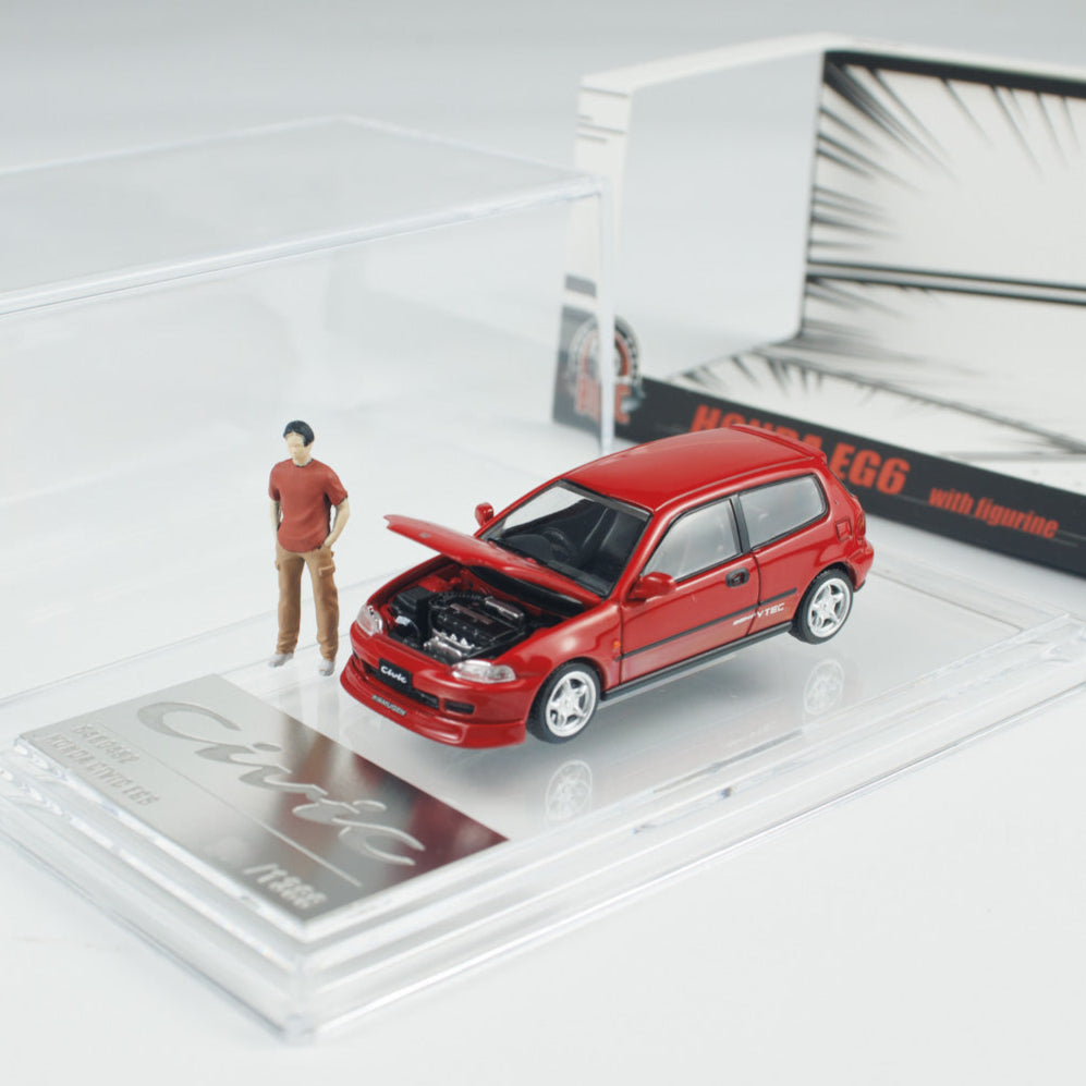 BM Creation 1:64 HONDA EG6 - RED ID Red w/Figure(RHD)