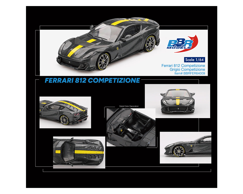 (Preorder) BBR Models 1:64 Ferrari 812 Competizione – Grigio Competizione- Limited Edition