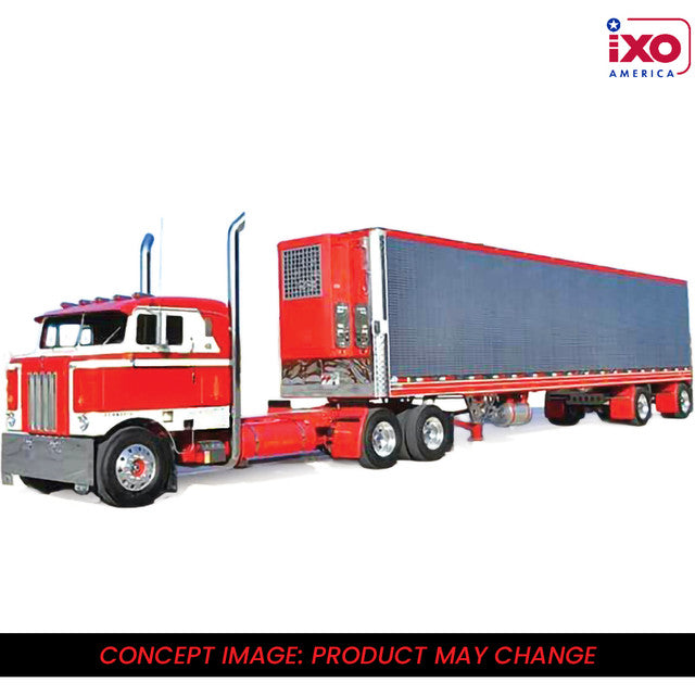 IXO 1:64 1950 Kenworth Bullnose - Red and White with vintage chrome trailer