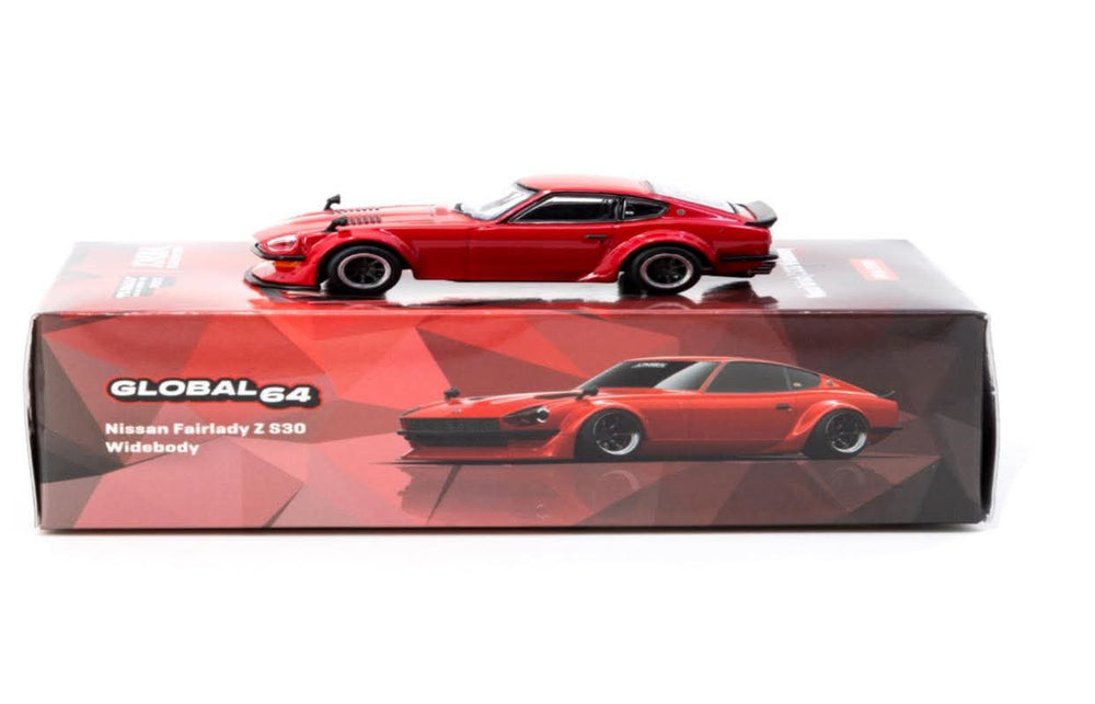 Tarmac Works 1/64 Scale, GLOBAL64 Nissan Fairlady Z S30 Widebody Red Special Edition T64G-062-RE
