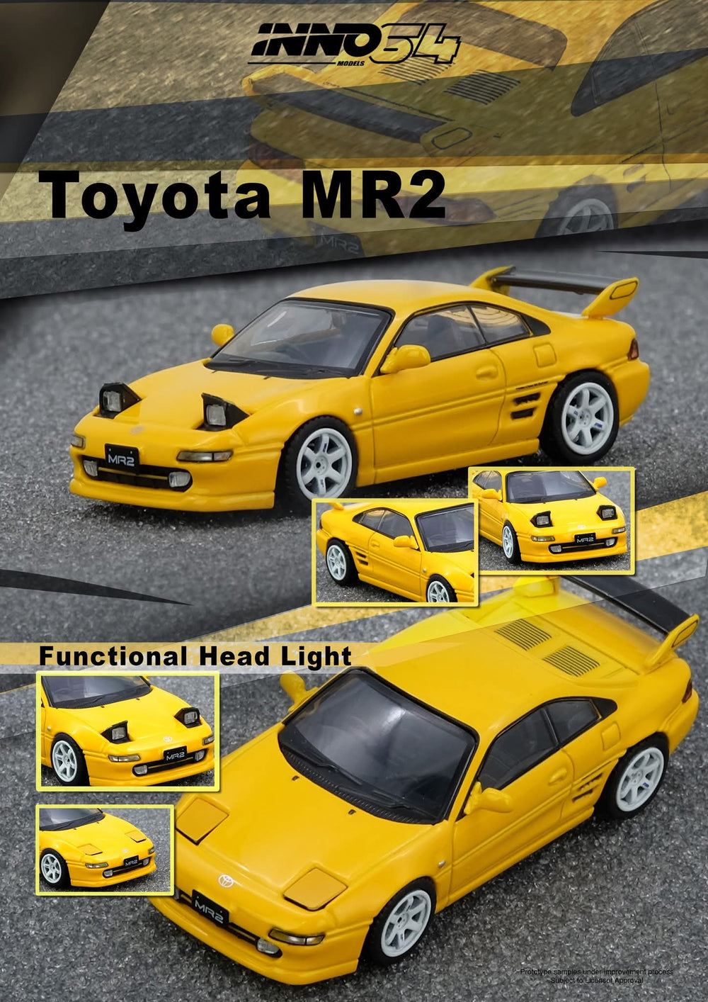 Inno64 Toyota MR2 (SW20) Yellow