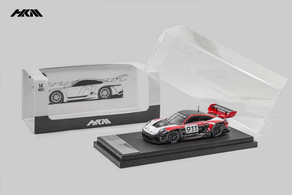 HKM 1:64 911 (992) GT3 R Rennsport Diecast Red-White