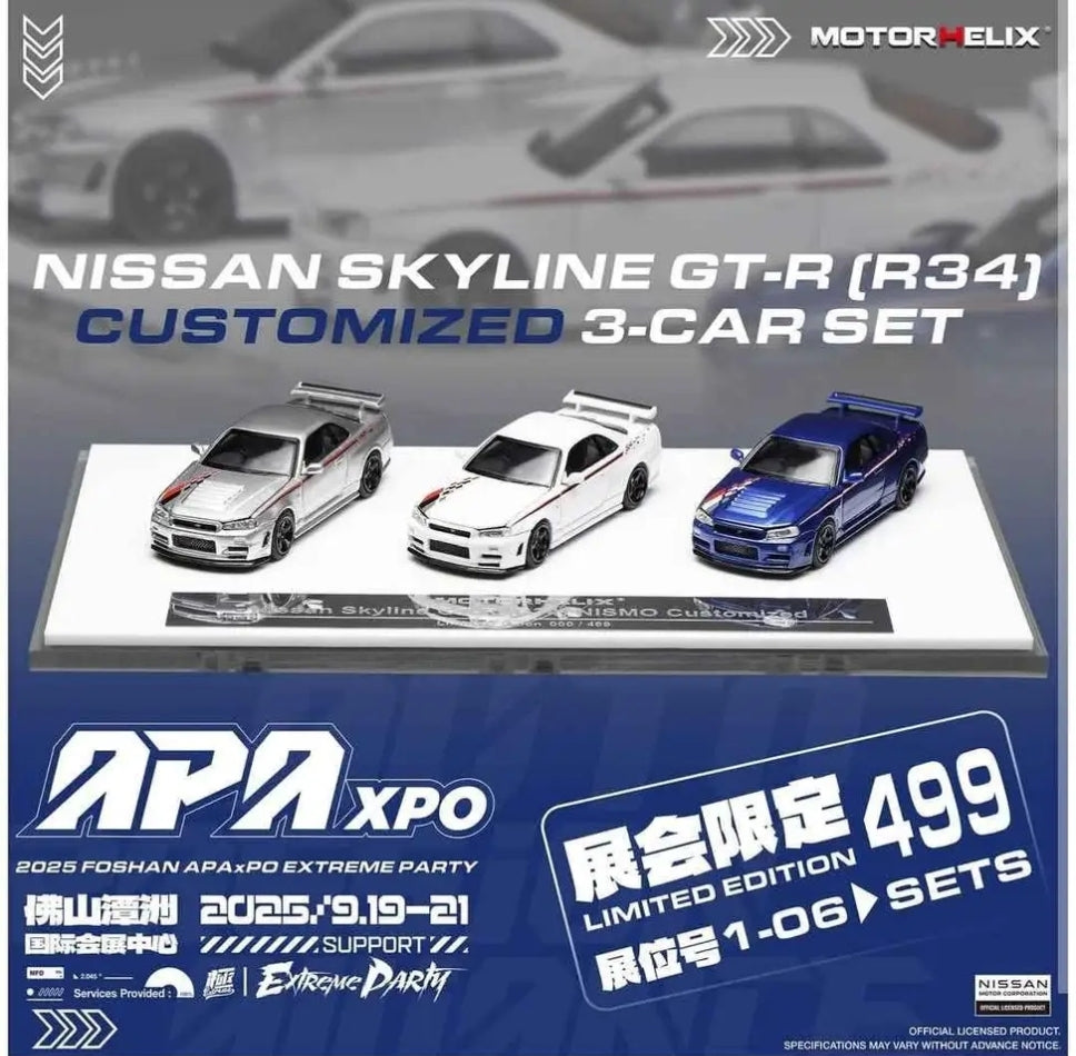 FOSHAN APA XPO EVENT EXCLUSIVE 2025 SERIES
MOTORHELIX NISSAN GTR-R34 CUSTOMIZED 3CAR SET
