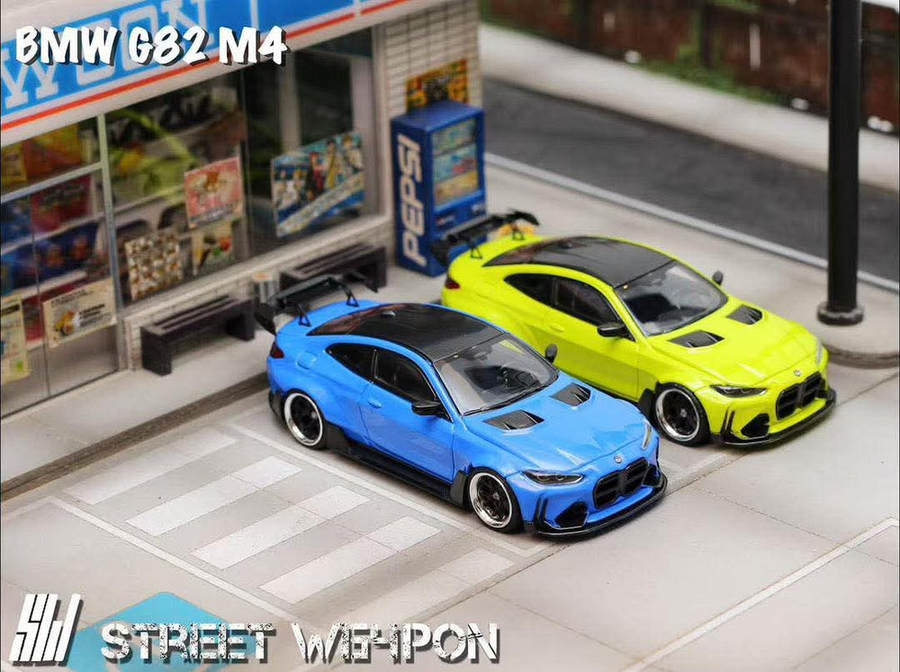 Street Weapon BMW G82 M4 Widebody Yellow and Blue