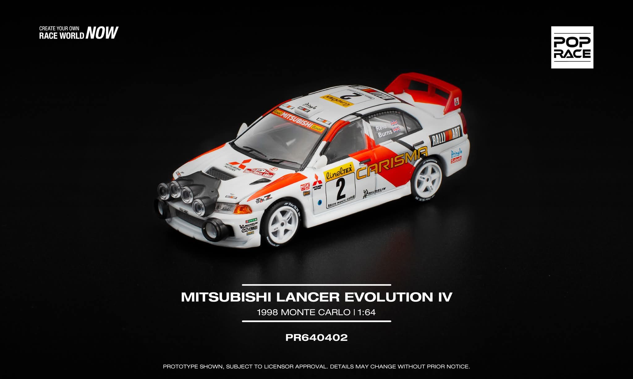 Pop Race PR640402 Mitsubishi Lancer EVO IV  1998 Monte Carlo Rally