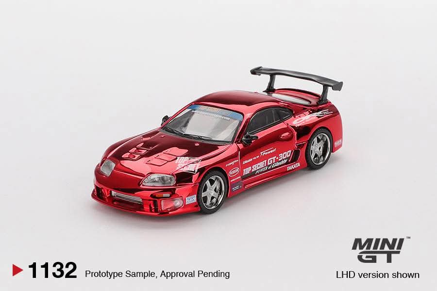 MiniGT Toyota Supra (A80) Top Secret GT-300 Top Secret Red Chrome