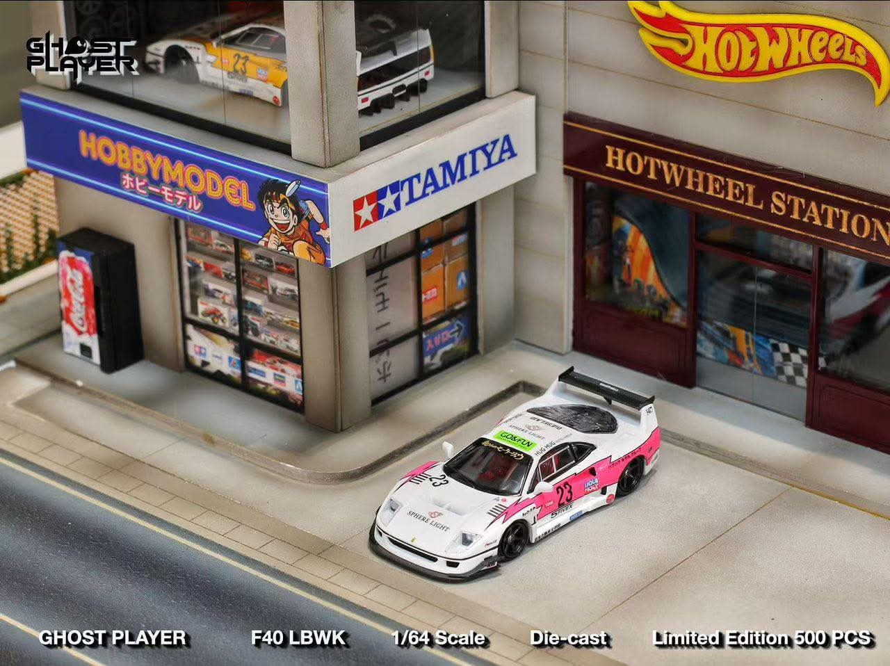 GHOST PLAYER 1/64 LBWK F40 Flash Livery Diecast Model Pink Flash