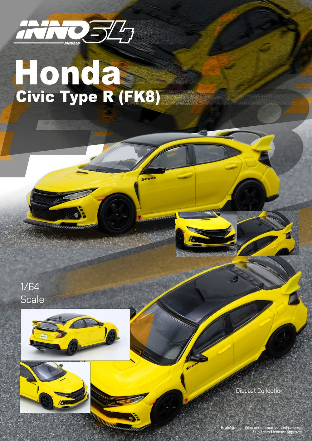 INNO64 HONDA CIVIC TYPE-R (FK8) Yellow