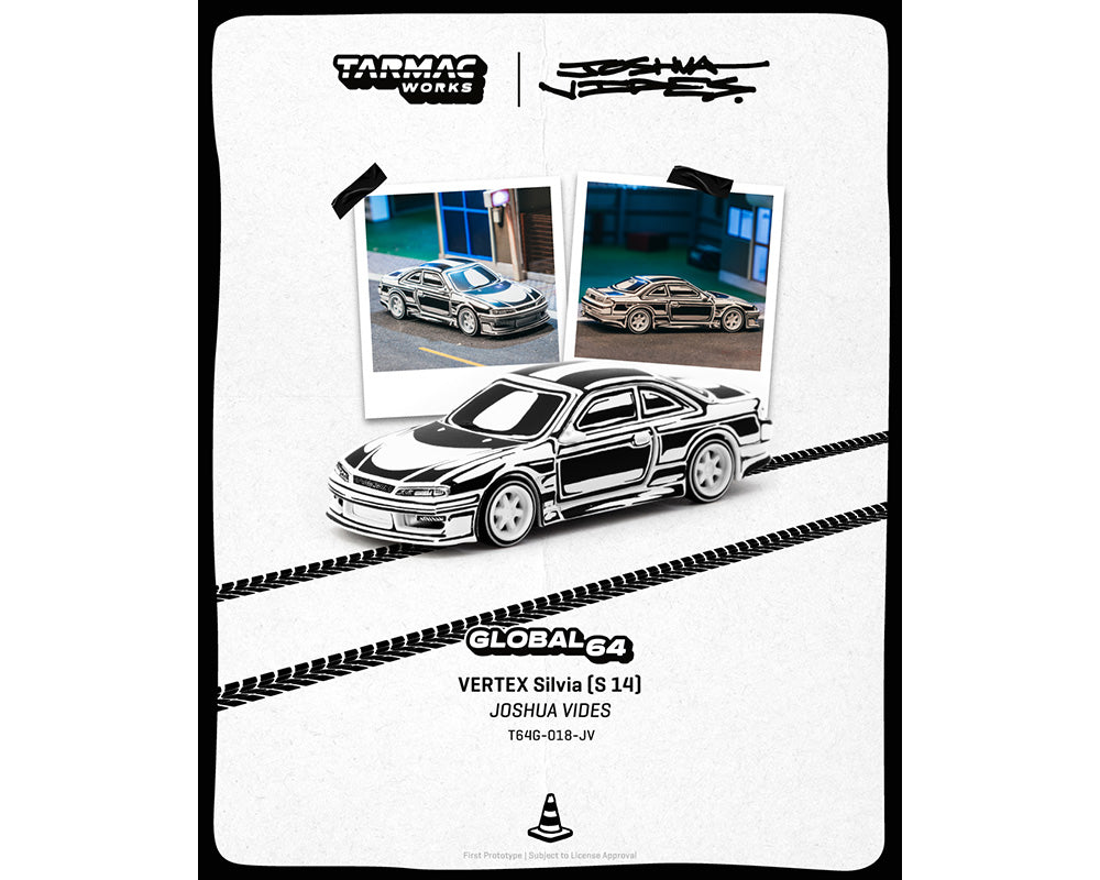 (Preorder) Tarmac Works 1:64 Vertex Silvia S14 – Designed by JOSHUA VIDES – Global64