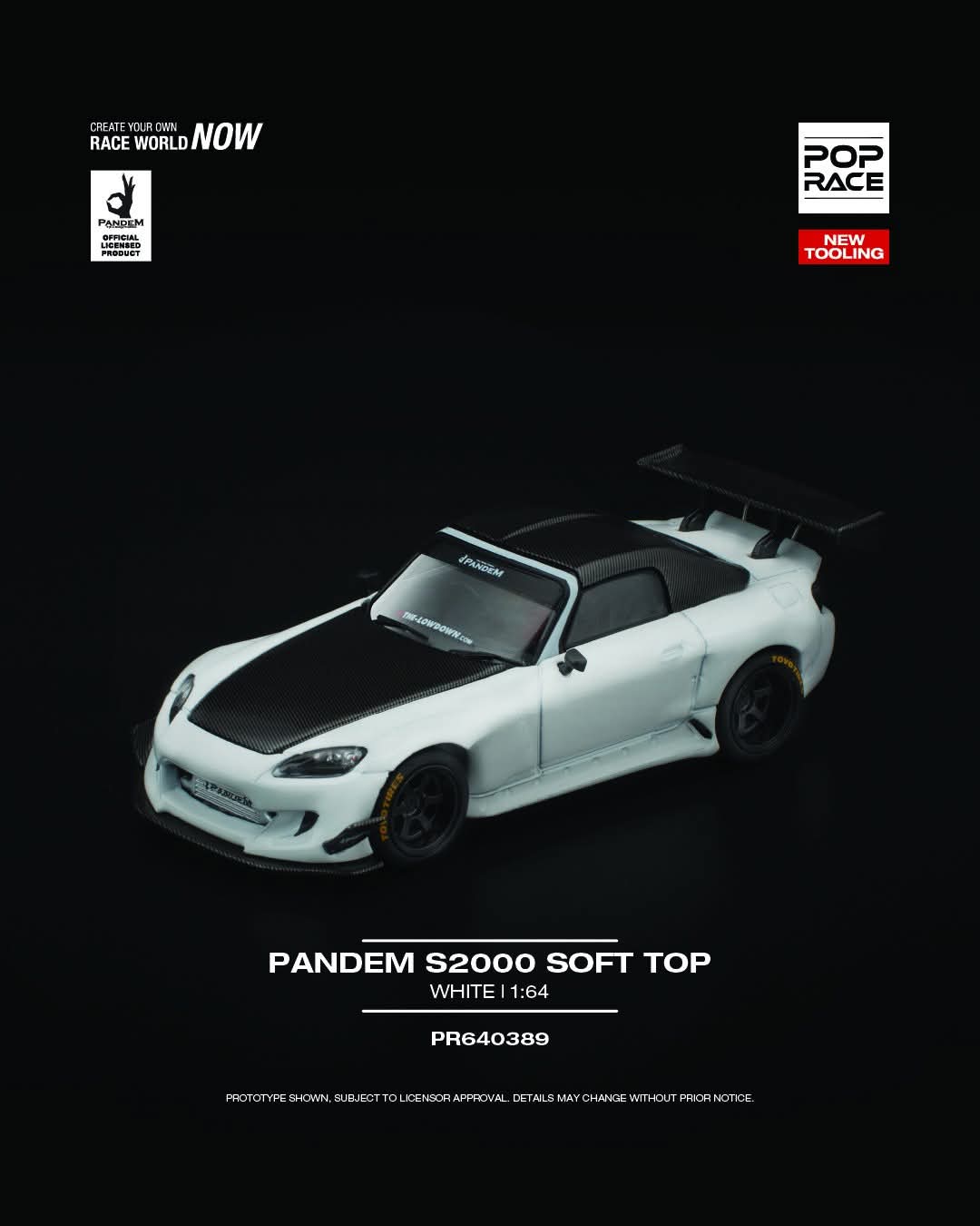 Pop Race PR640389 PANDEM S2000 SOFTTOP WHITE