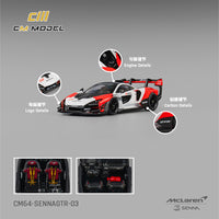 (Preorder) CM Model 1:64 McLaren Senna GTR – White Red- Limited Edition