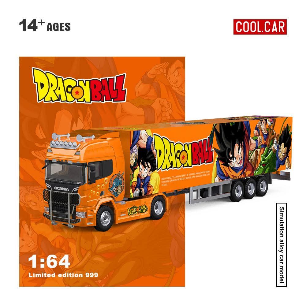 CC 1:64 Scania container truck Dragon Ball painted replica alloy car model