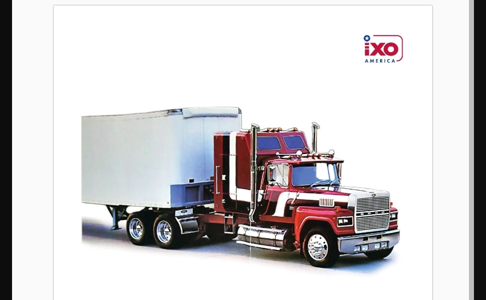 IXO 1978 Ford LTL-9000 - Black, Red, and White (Sales Brochure Truck) *trailer not included