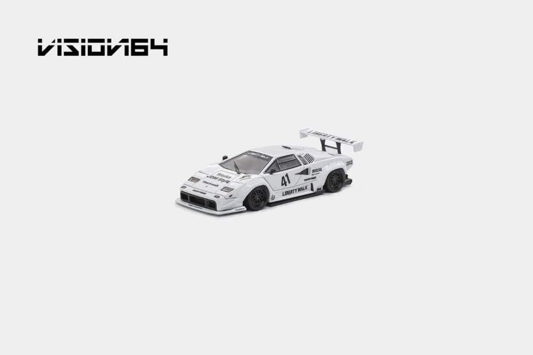 Vision64 1:64 
Countach LP500, LB-Works Modified White Retractable-Headlight