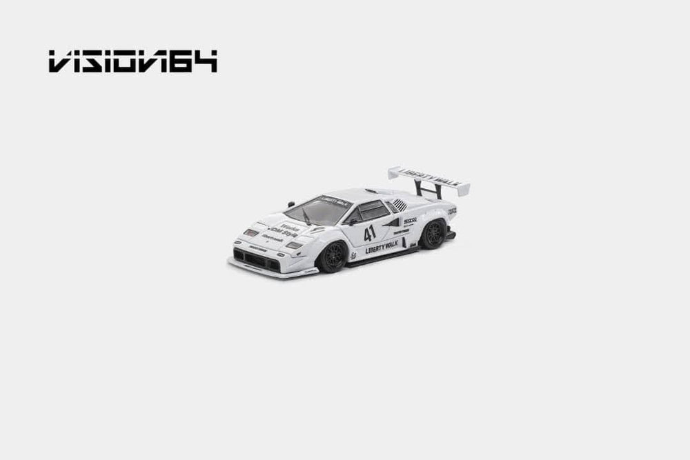 Vision64 1:64 
Countach LP500, LB-Works Modified White Retractable-Headlight