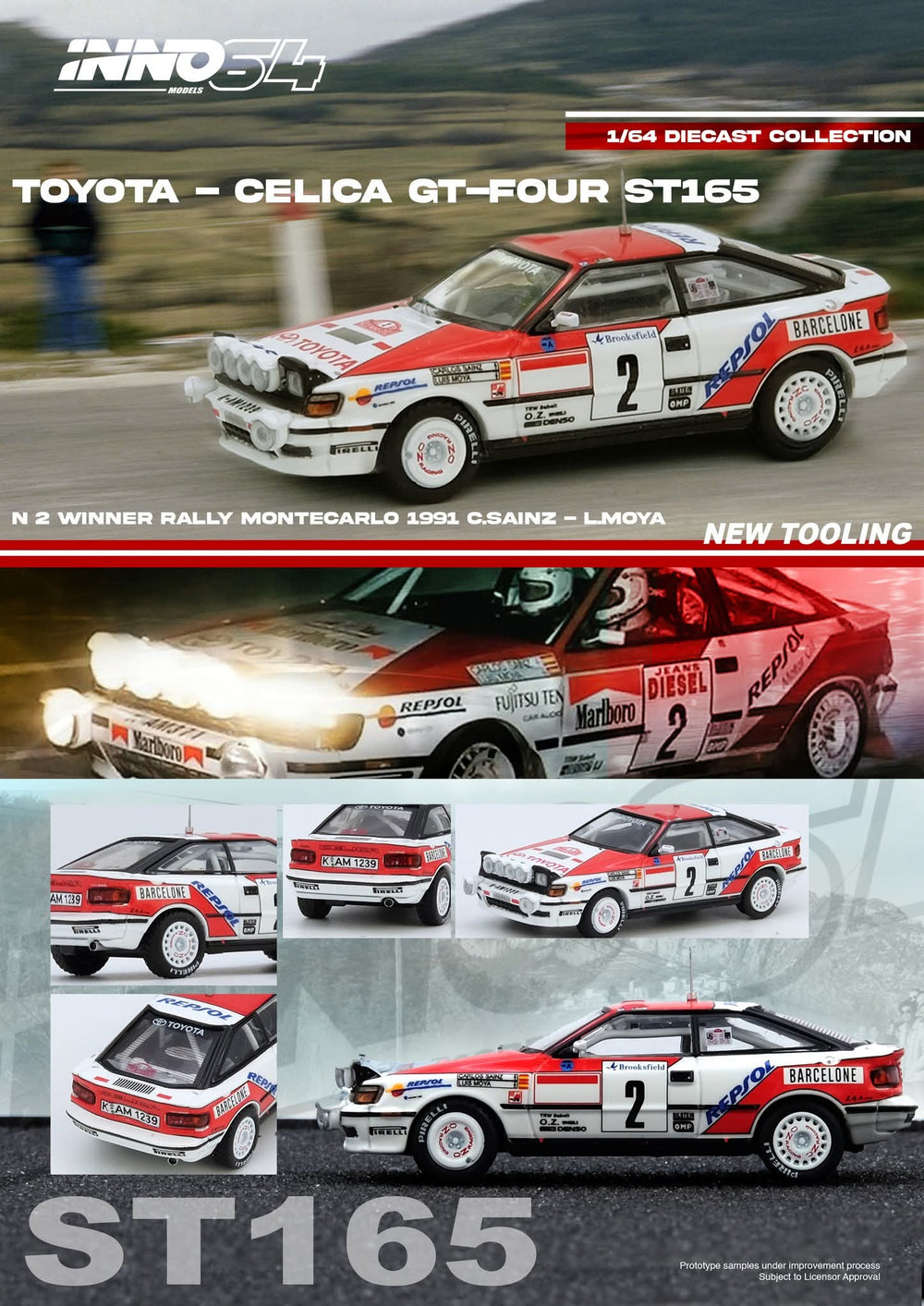 INNO64 TOYOTA CELICA GT-FOUR (ST165) Winner Rally Monte Carlo 1991 C. Sainz / L. Moya