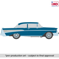 IXO 1:64 1957 Chevrolet Bel Air Sedan with Continental Kit - Harbor Blue