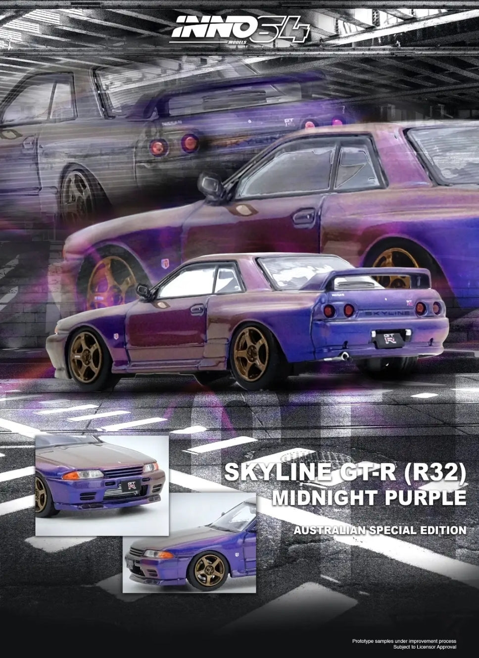 Inno64 SKYLINE GT-R (R32) Midnight Purple Australia Special