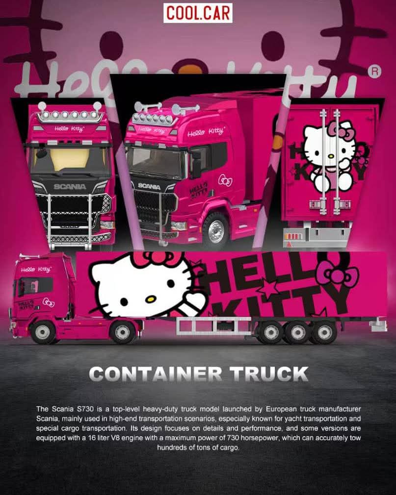 CC 1:64 Scania Container Truck Hello Kitty Cat