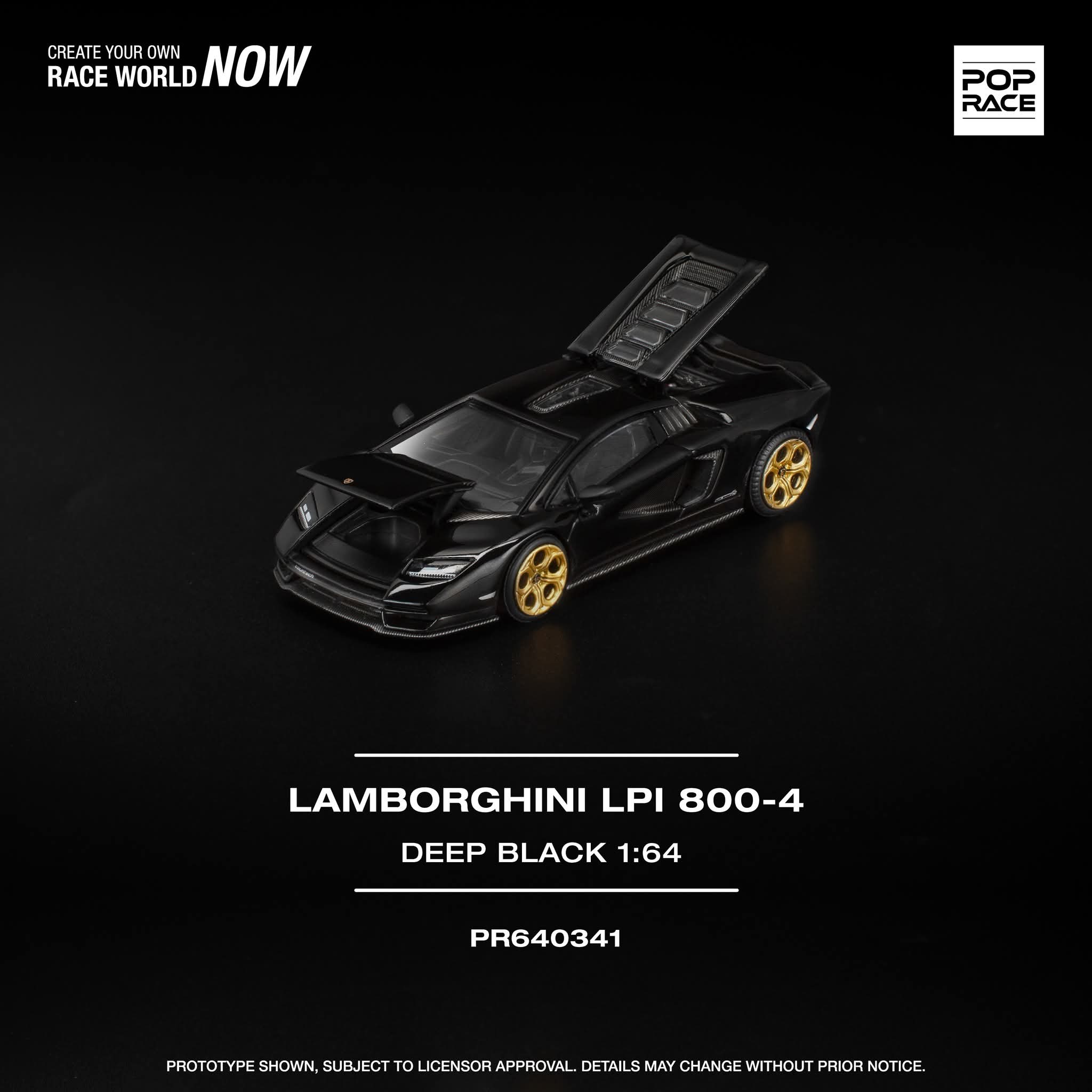 Pop Race PR640341 LAMBORGHINI COUNTACH LPI 800-4 DEEP BLACK