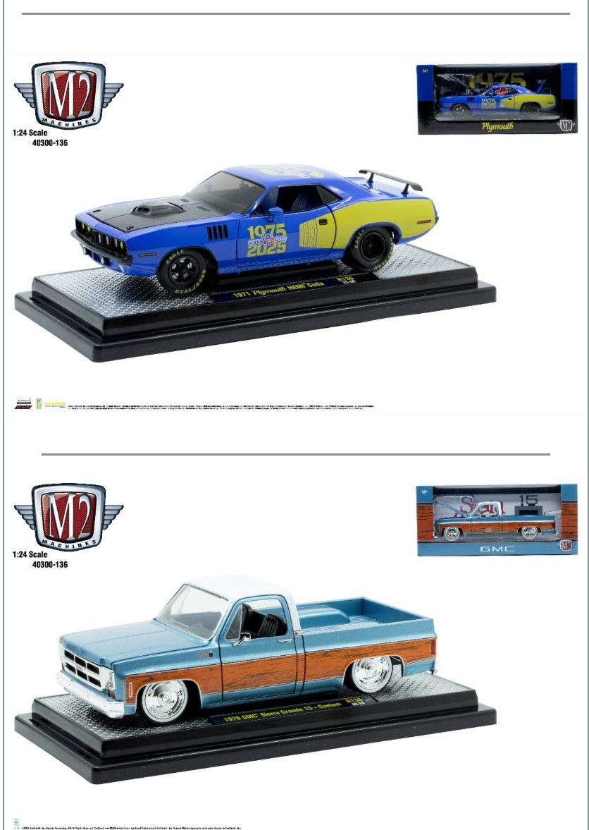 M2 1:24 Scale Release 40300-136 - 2 pack