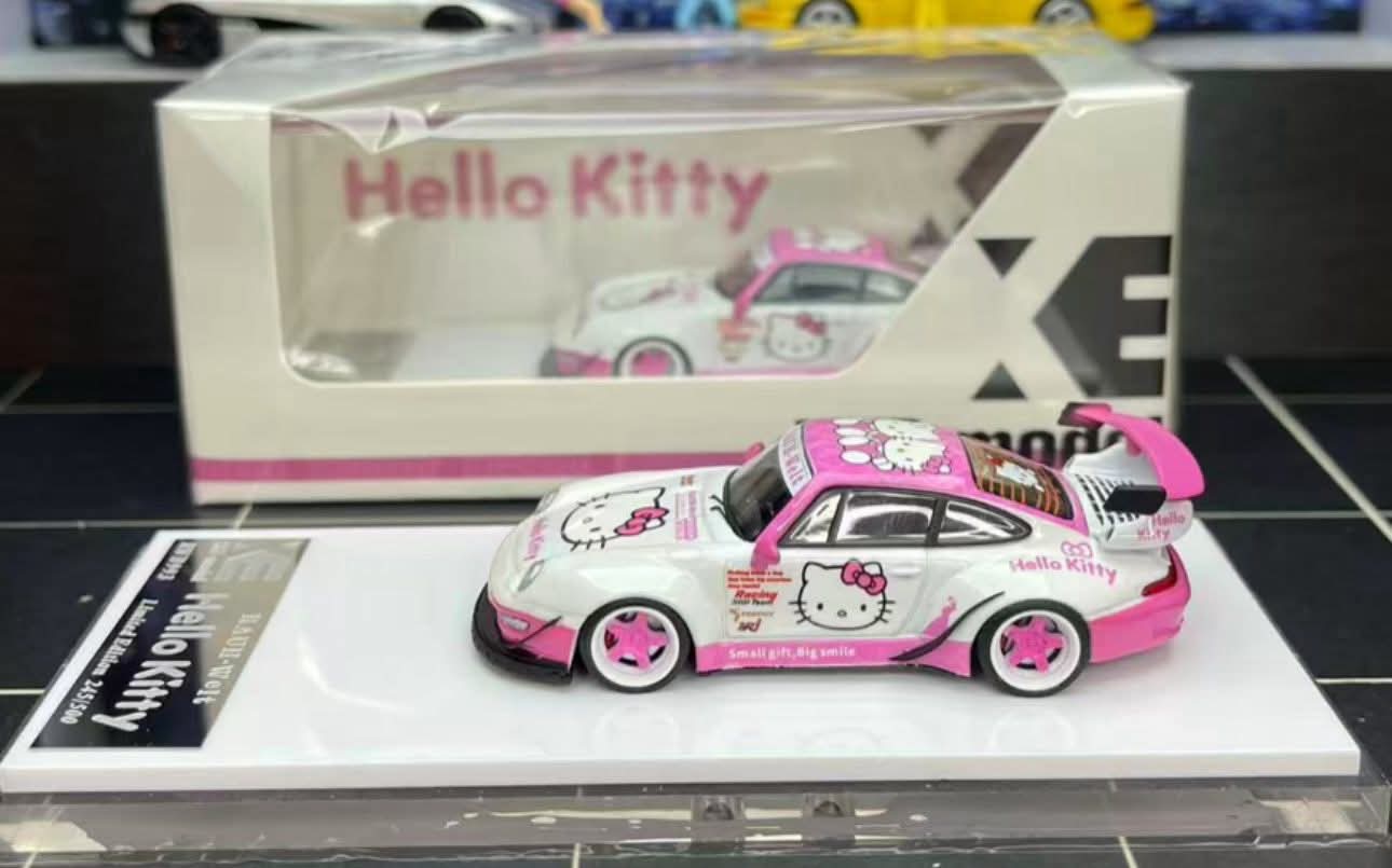 XKE 1/64 Porsche RWB 993 Diecast Model Hello Kitty Livery