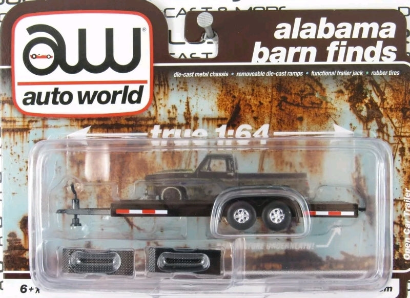 2021 Auto World 1:64 SURPLUSgoodies Black Flat Deck OPEN Car/Truck TRAILER