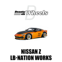 D MODEL BEAUTY ON WHEELS 1:64 Nissan Z LB-NATION WORKS Orange DBW066A